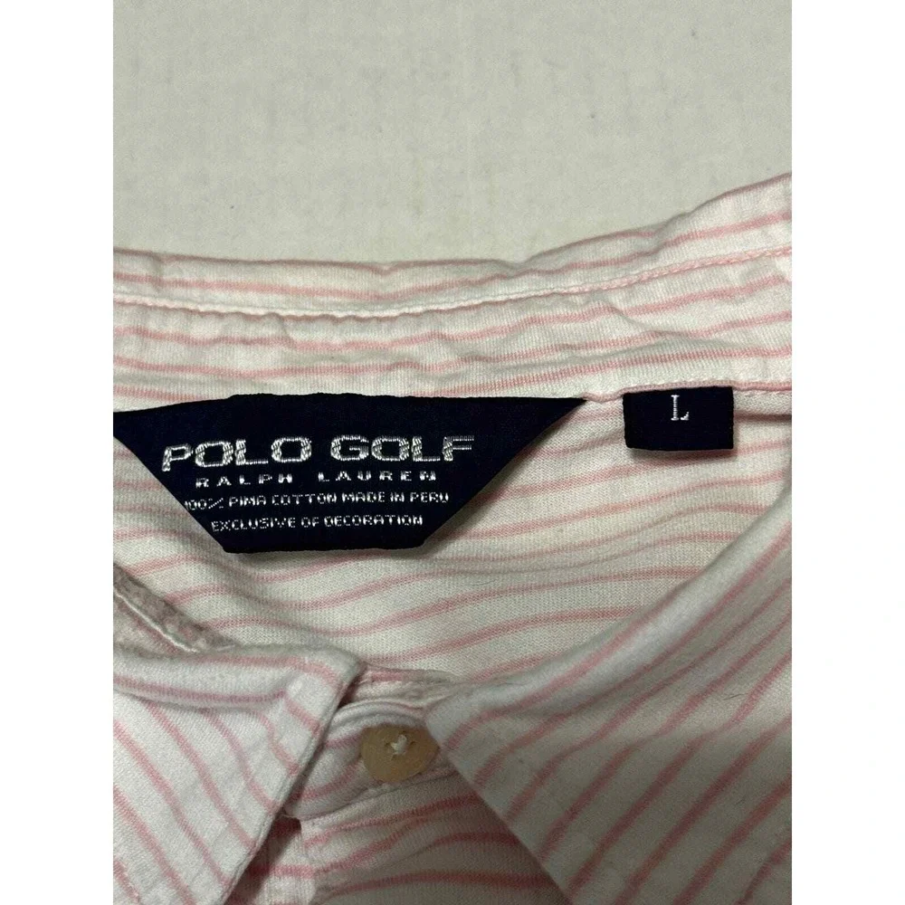 Ralph Lauren Men's Golf Polo Striped Size L Pima Cotton‎